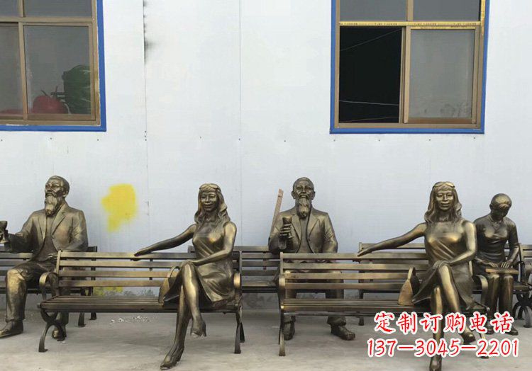 长沙广场铜雕美女休息人物雕塑