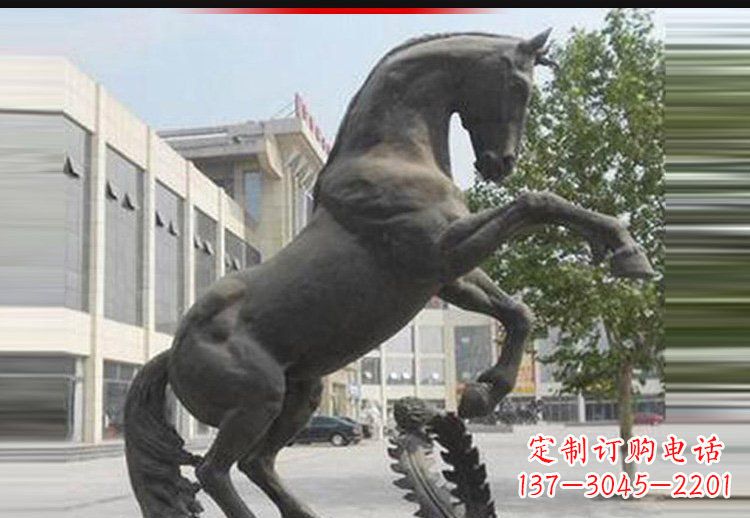 长沙广场铜雕跳跃马动物雕塑