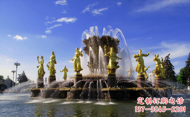 长沙广场西方人物喷泉景观铜雕