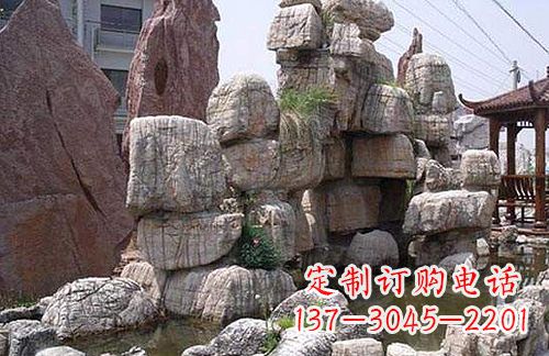 长沙引领艺术，华丽山水：龟纹石假山雕塑