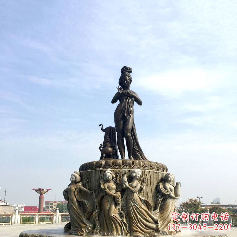 长沙贵妃出浴景观雕塑-城市园林历史人物中国古代四大美女大象