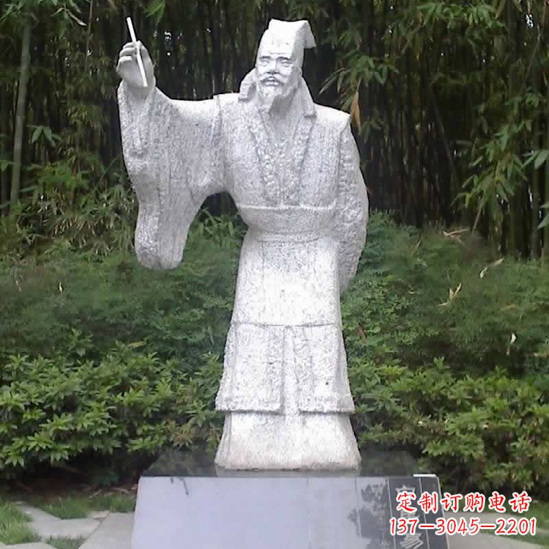 长沙汉白玉白居易石雕像-中国古代著名诗人历史文化名人雕塑