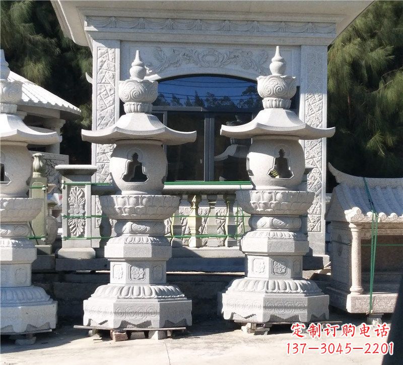 长沙汉白玉公园石灯笼