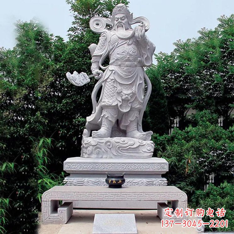长沙汉白玉关公神像