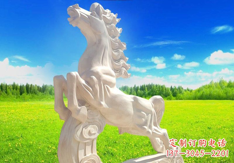 长沙汉白玉广场奔马石雕