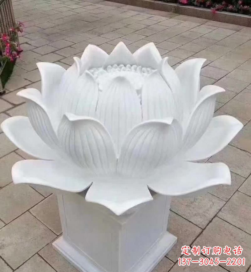 长沙汉白玉荷花雕塑