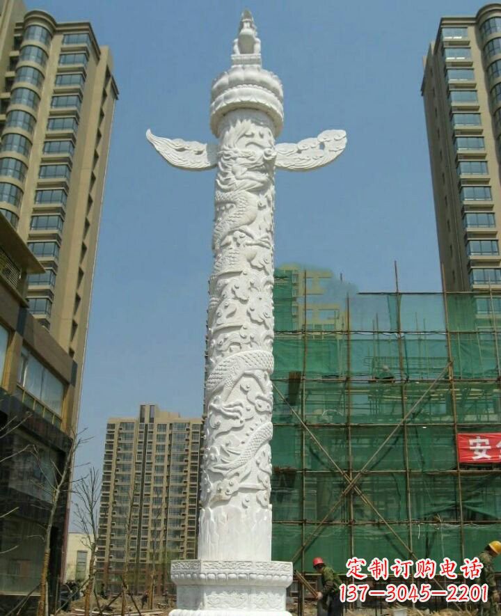长沙汉白玉华表石雕