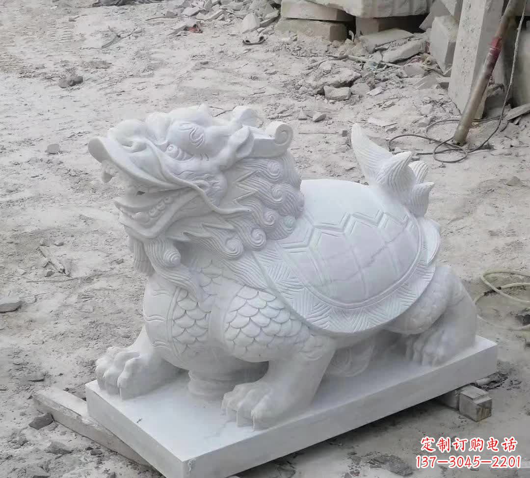 长沙汉白玉龙龟动物雕塑