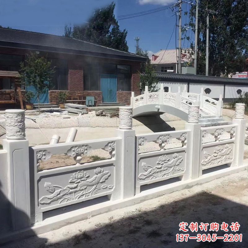 长沙汉白玉精美手工栏板雕塑