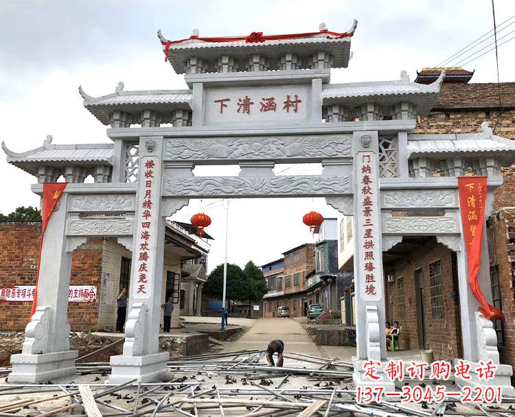长沙汉白玉牌坊石雕