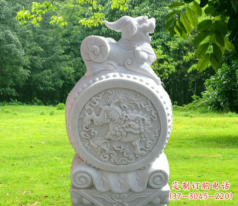 长沙中领雕塑貔貅抱鼓石雕塑