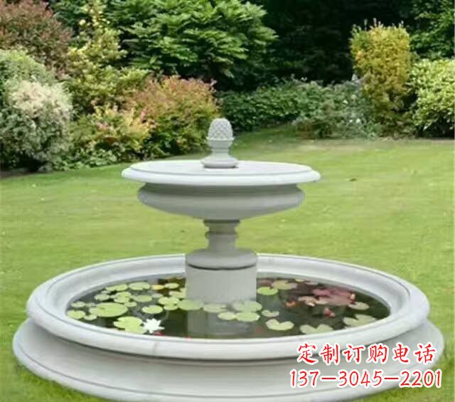 长沙汉白玉双层喷泉雕塑