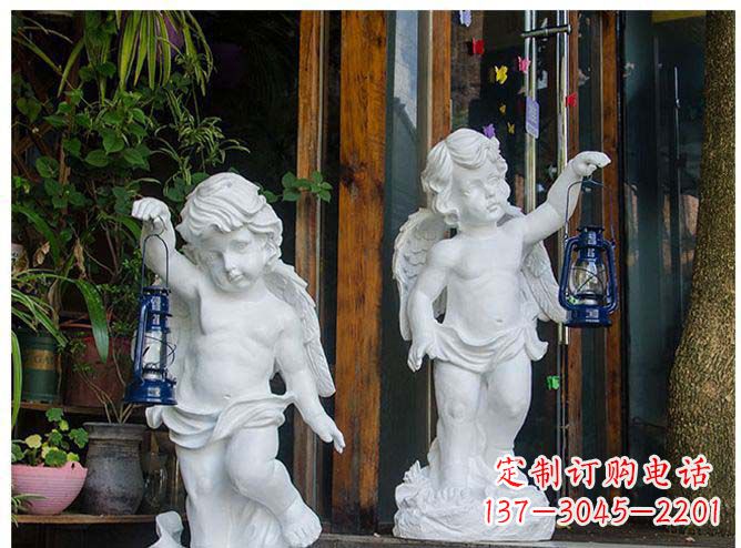 长沙白玉天使雕塑,夜晚的灯火璀璨