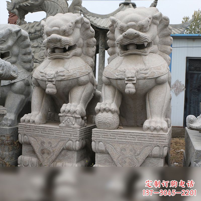 长沙汉白玉天安门石狮子