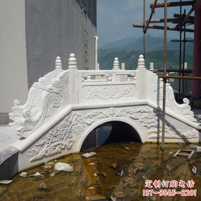 长沙汉白玉庭院装饰石桥雕塑