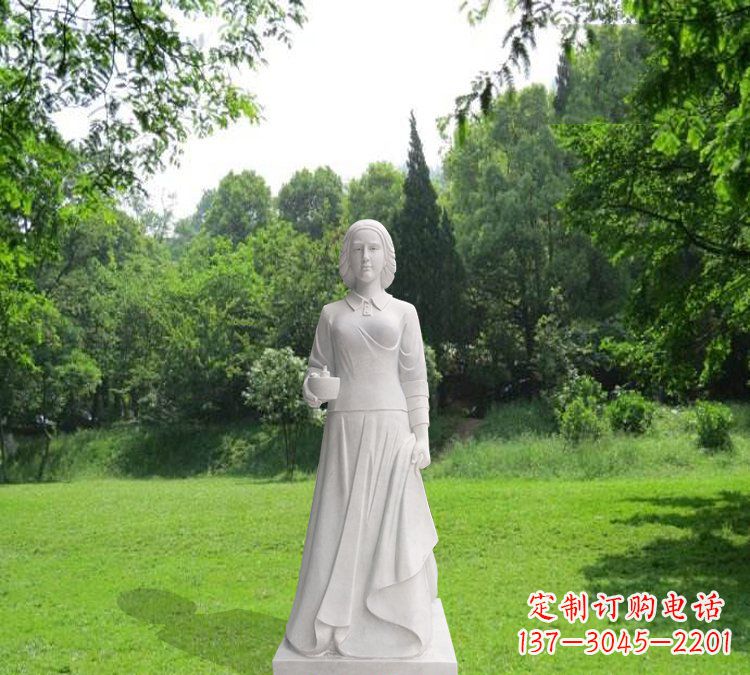 长沙汉白玉西方名人南丁格尔雕塑