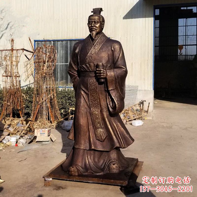 长沙汉武帝刘彻铜雕塑像