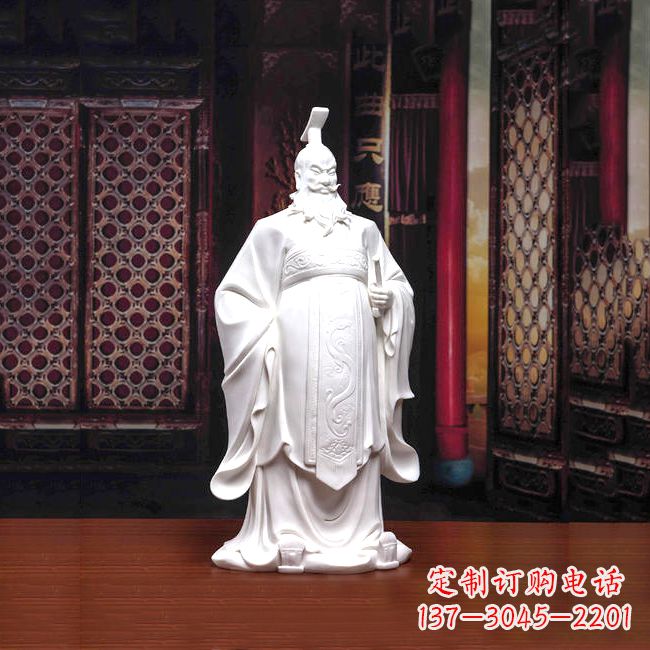 长沙汉武帝刘彻汉白玉石雕像