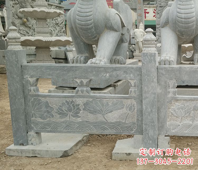 长沙荷花石浮雕仿古栏板石雕