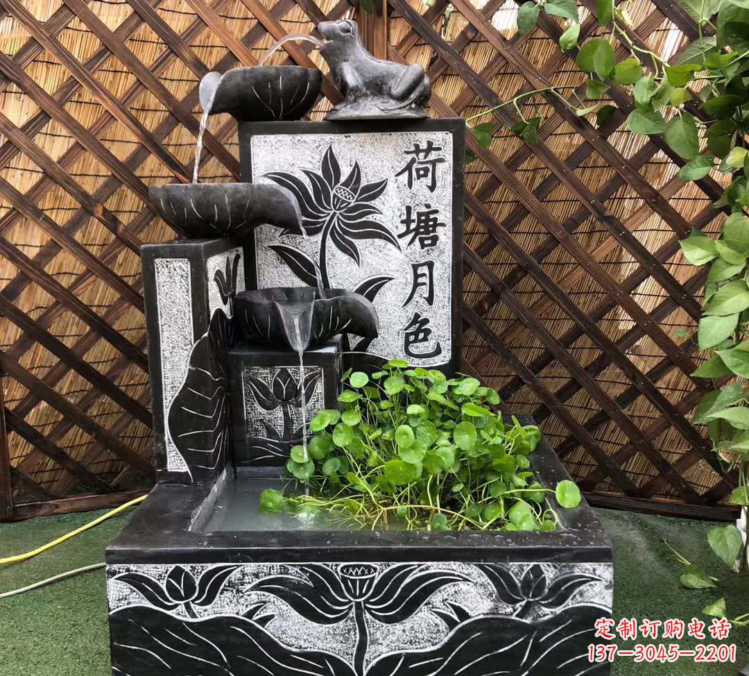 长沙荷塘月色景观石雕喷水池