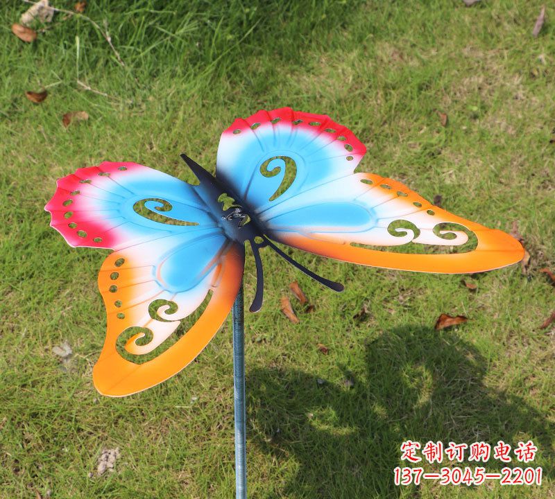 长沙红橙蓝不锈钢蝴蝶雕塑