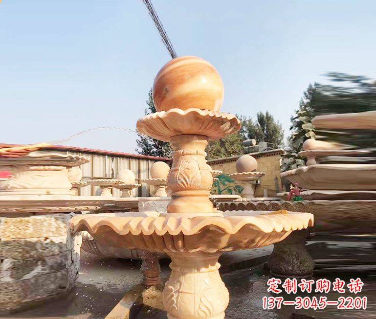 长沙湖北石雕风水球喷泉——精品水泵雕塑