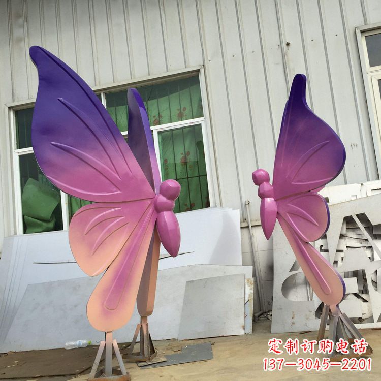 长沙蝴蝶仙子创意不锈钢动物雕塑