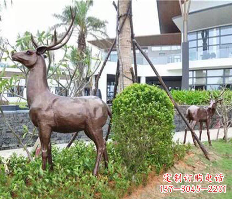 长沙户外梅花鹿铜雕