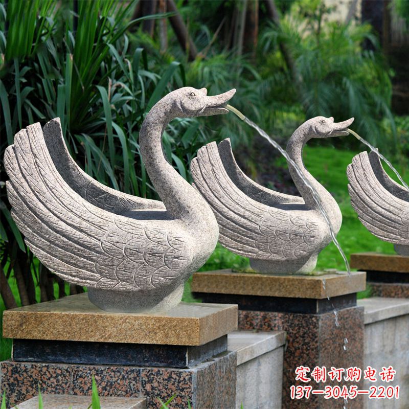 长沙尊贵的花岗岩天鹅喷水雕塑