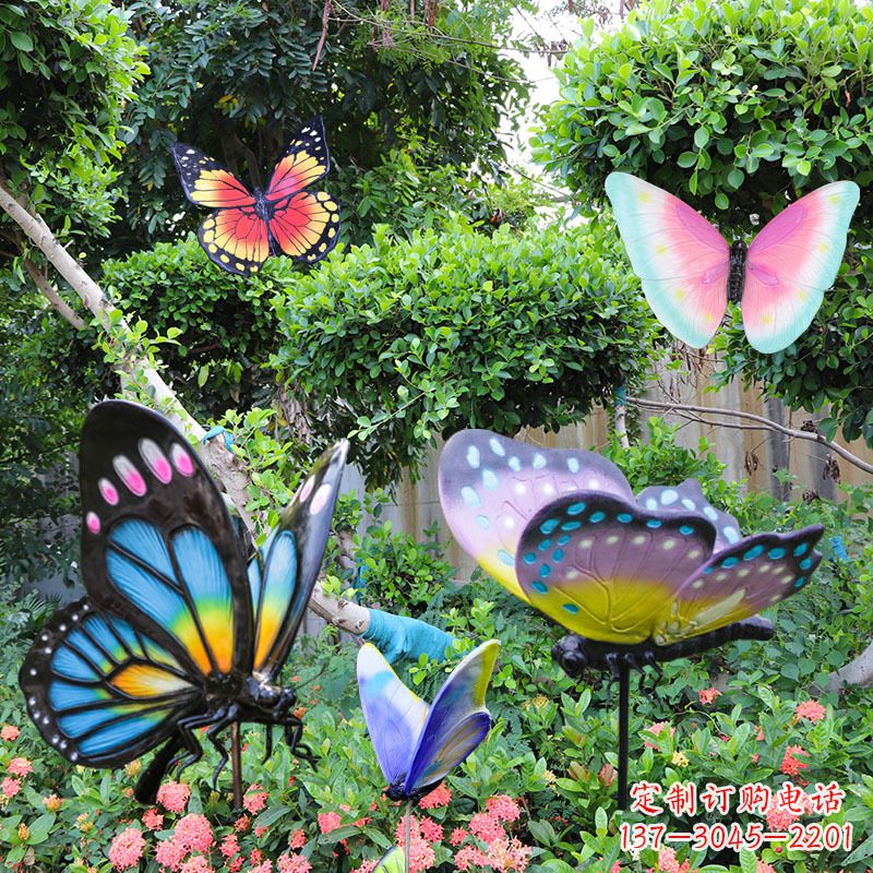 长沙花园玻璃钢仿真蝴蝶雕塑