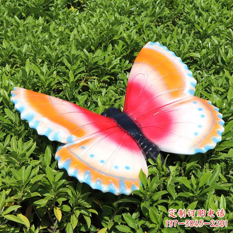 长沙花园园林草丛草地玻璃钢彩绘仿真蝴蝶动物雕塑