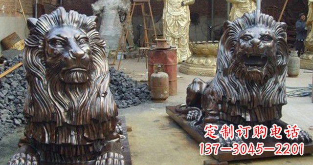 长沙汇丰铜狮子雕塑，令人叹为观止