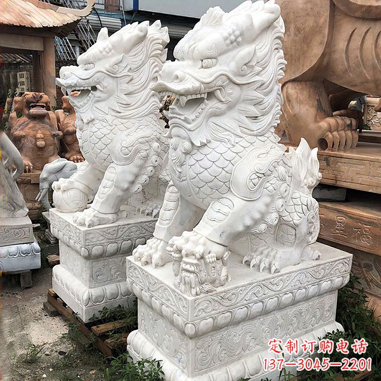 长沙财富守护神：吉祥纳福麒麟石雕