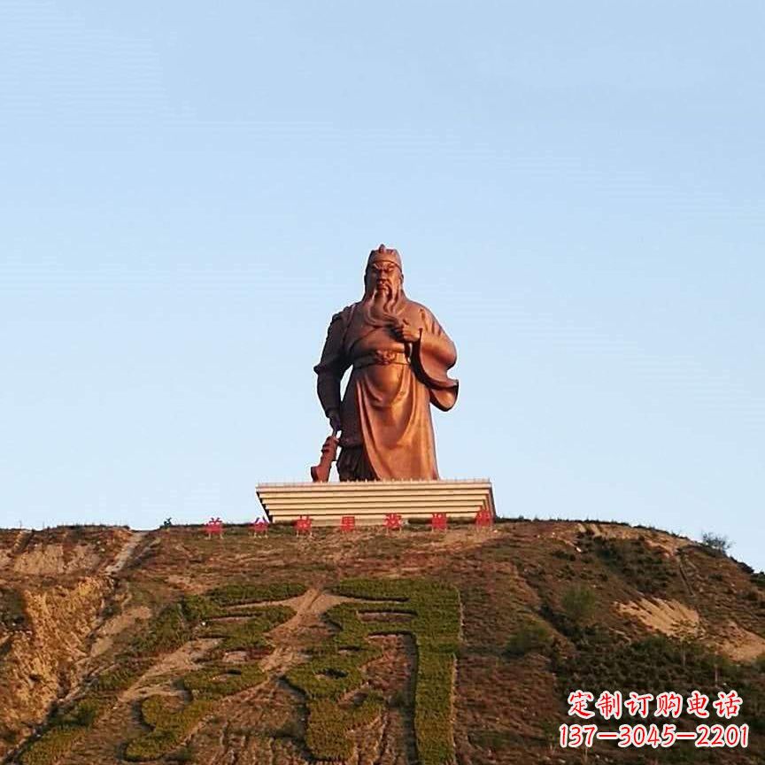 长沙景区大型关公铜雕-中国历史名人三国名将武圣雕像