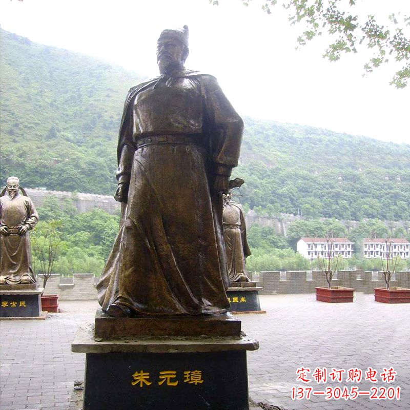 长沙传承古代荣耀,朱元璋帝王铜雕塑像
