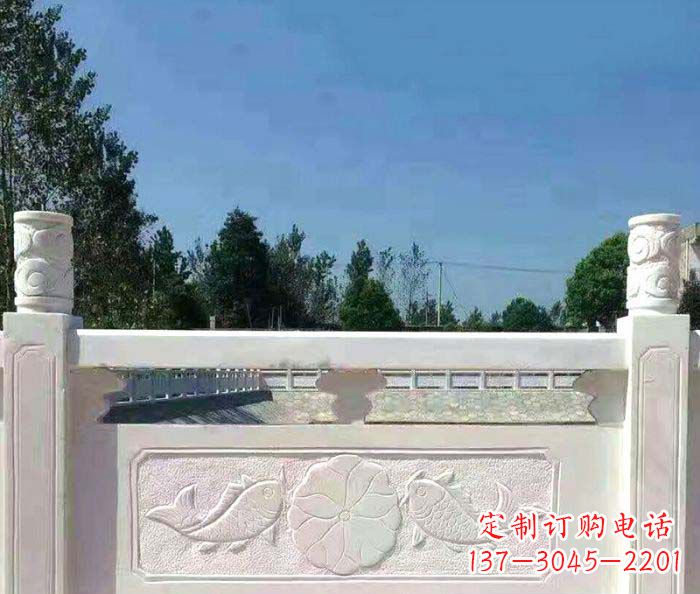 长沙景区汉白玉石浮雕栏板