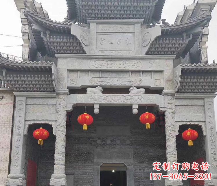 长沙中领雕塑:专业定制牌坊石雕