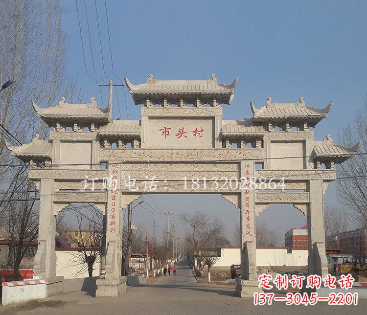 长沙景区三门七楼石雕牌坊——精美绝伦的牌坊雕塑