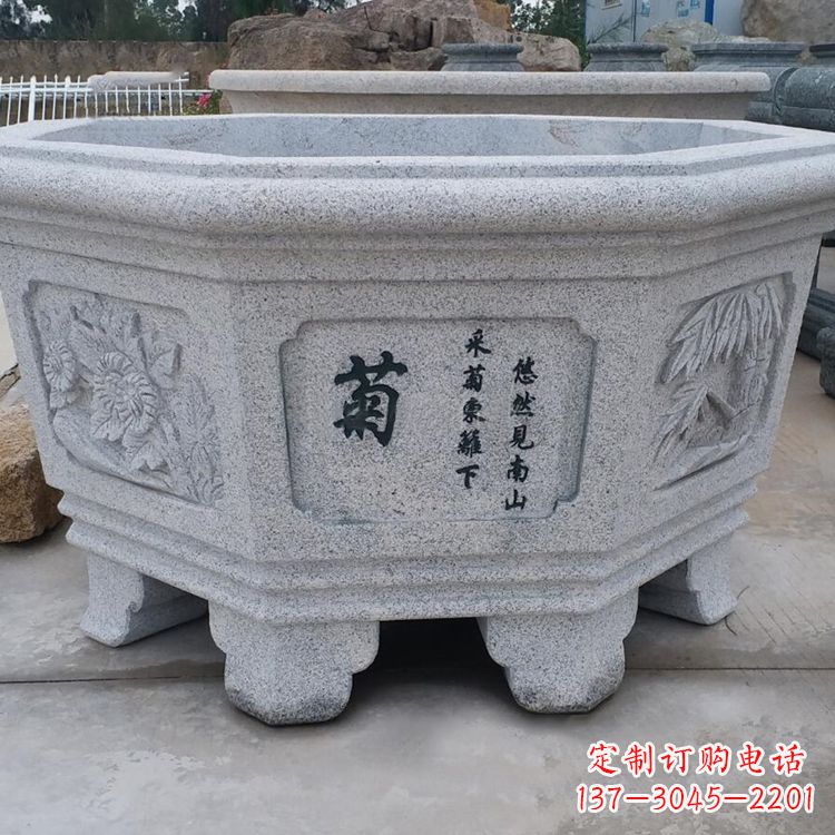 长沙精美砂岩花盆雕塑,点缀精致家居
