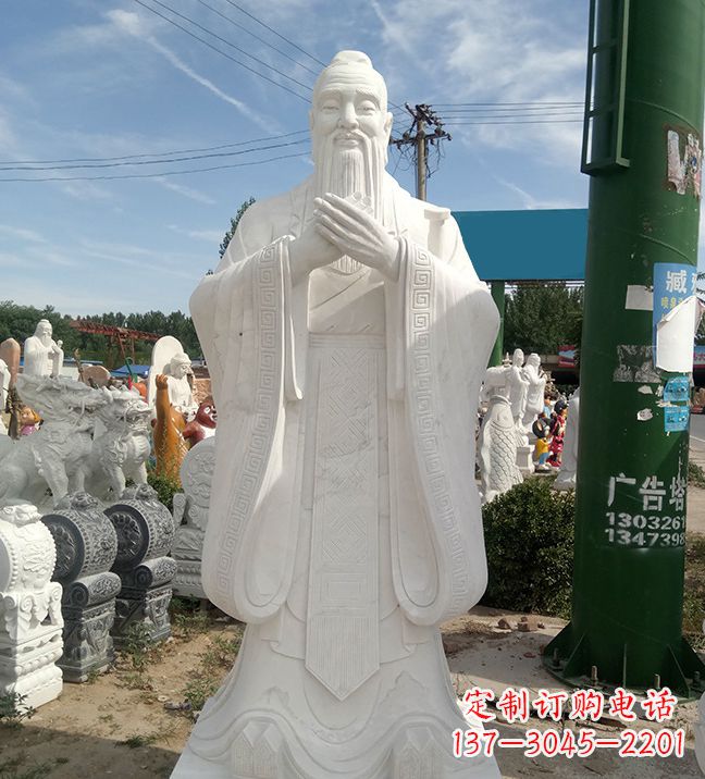 长沙中领雕塑|传承历史文化,精致孔子不锈钢雕塑