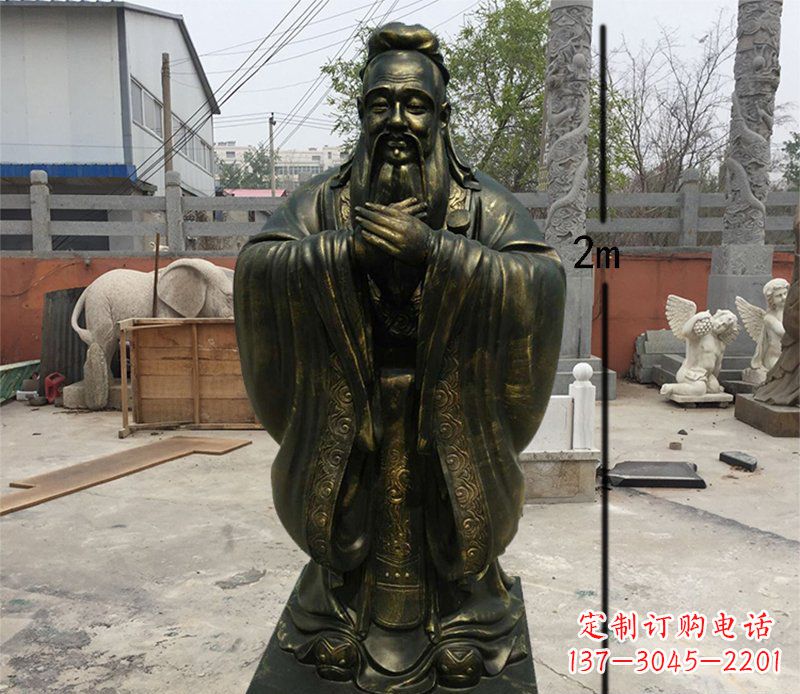 长沙荣誉传承,孔子铜雕精美艺术品
