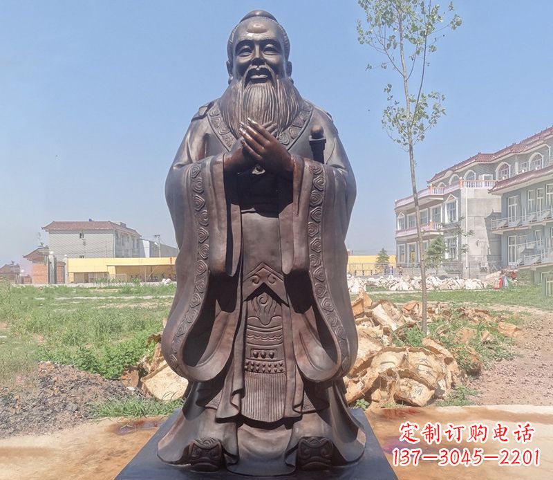 长沙拥有历史传承的孔子铜雕