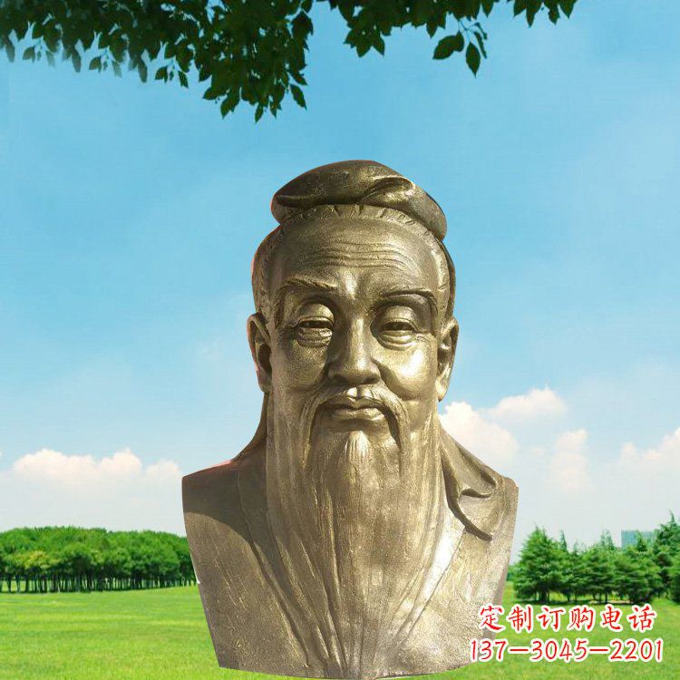 长沙孔子头像铜雕，欣赏中国文化传统精髓