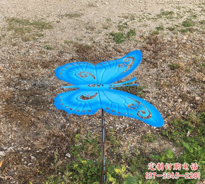长沙蓝色不锈钢铁艺蝴蝶雕塑