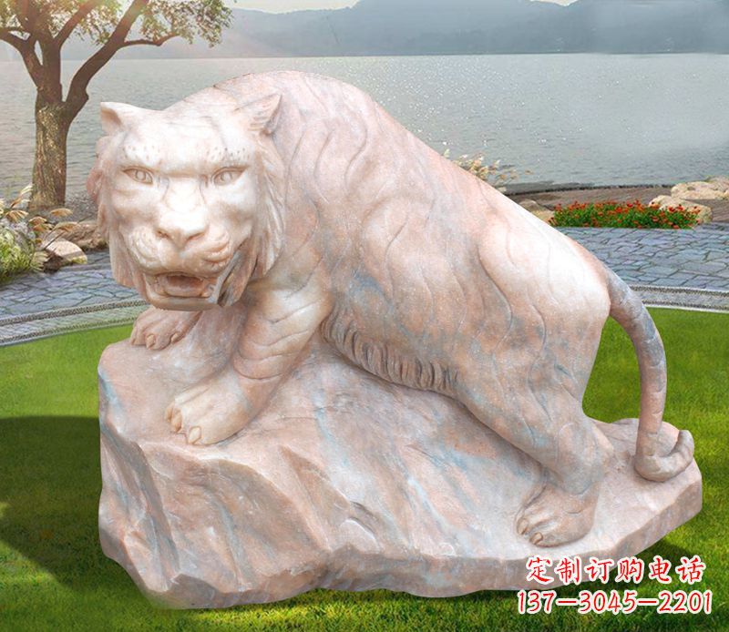 长沙金灿灿的老虎石雕公园动物摆件