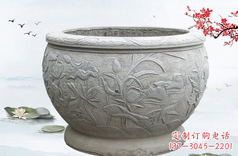 长沙艺术精美的水缸雕塑