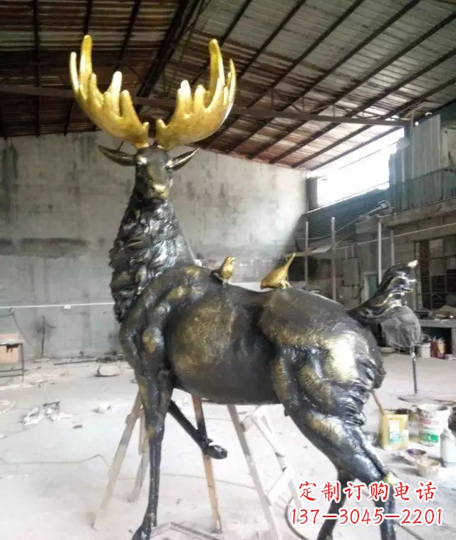 长沙羚羊动物铜雕