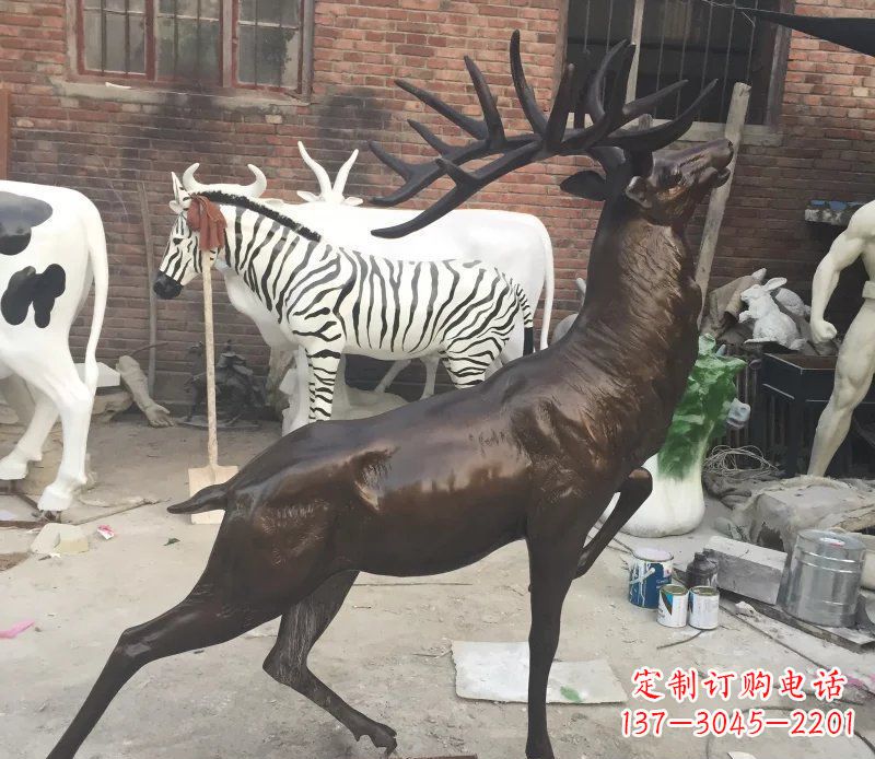 长沙羚羊公园动物铜雕