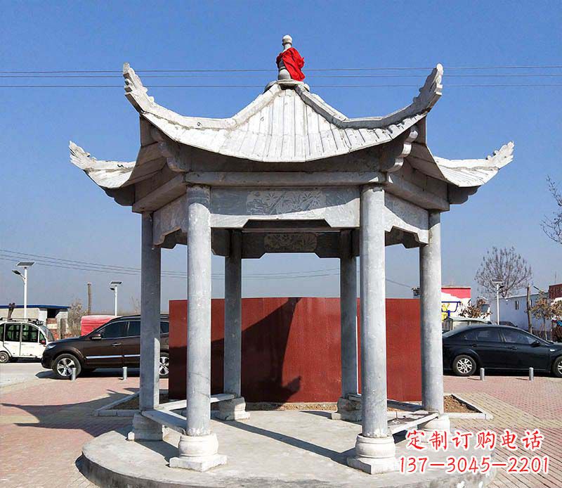 长沙六角仿古凉亭雕塑,古朴迷人