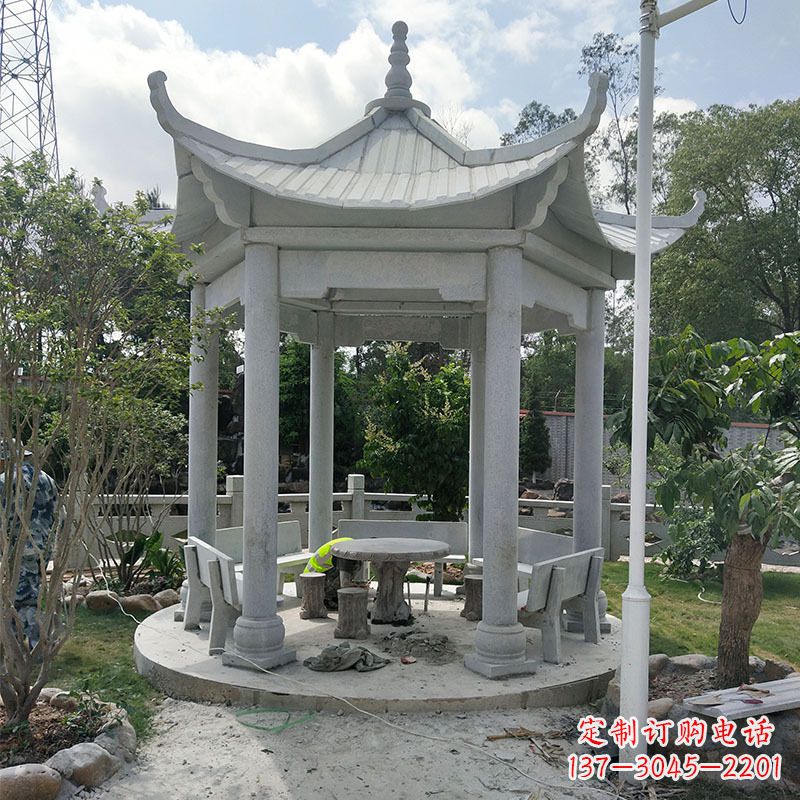 长沙六角大理石凉亭雕塑中领雕塑是一家专业的雕…